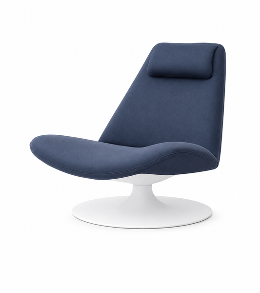 Vernieuw de sculpturale fauteuil met passende bekleding en hersteld zitcomfort